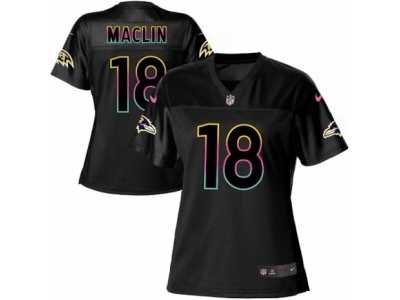 Women's Nike Baltimore Ravens #18 Jeremy Maclin Game Black Fashion NFL Jersey