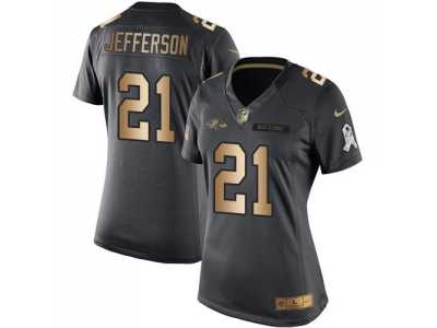 Women's Nike Baltimore Ravens #21 Tony Jefferson Black Stitched NFL Limited Gold Salute to Service Jersey