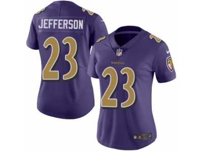 Women's Nike Baltimore Ravens #23 Tony Jefferson Limited Purple Rush NFL Jersey