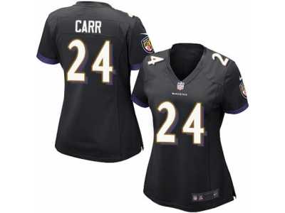 Women's Nike Baltimore Ravens #24 Brandon Carr Limited Black Alternate NFL Jersey