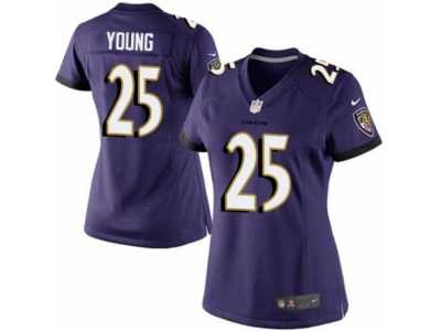 Women's Nike Baltimore Ravens #25 Tavon Young Limited Purple Team Color NFL Jersey
