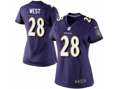 Women's Nike Baltimore Ravens #28 Terrance West Limited Purple Team Color NFL Jersey
