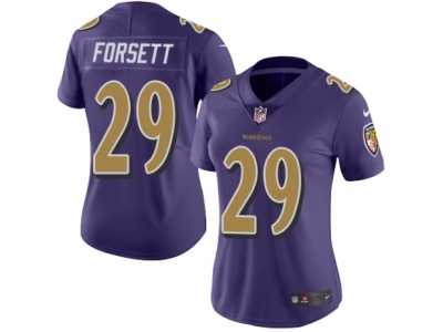Women's Nike Baltimore Ravens #29 Justin Forsett Limited Purple Rush NFL Jersey