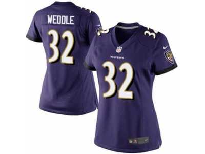 Women's Nike Baltimore Ravens #32 Eric Weddle Limited Purple Team Color NFL Jersey