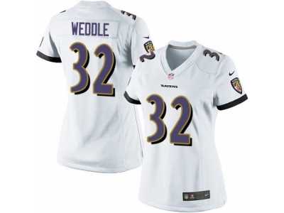 Women's Nike Baltimore Ravens #32 Eric Weddle Limited White NFL Jersey