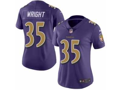 Women's Nike Baltimore Ravens #35 Shareece Wright Limited Purple Rush NFL Jersey