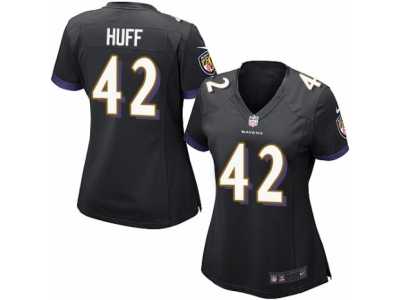 Women\'s Nike Baltimore Ravens #42 Marqueston Huff Limited Black Alternate NFL Jersey