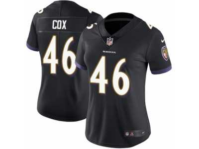 Women's Nike Baltimore Ravens #46 Morgan Cox Vapor Untouchable Limited Black Alternate NFL Jersey