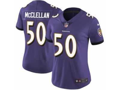 Women's Nike Baltimore Ravens #50 Albert McClellan Vapor Untouchable Limited Purple Team Color NFL Jersey