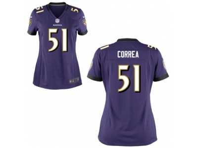 Women's Nike Baltimore Ravens #51 Kamalei Correa Purple Team Color NFL Jersey