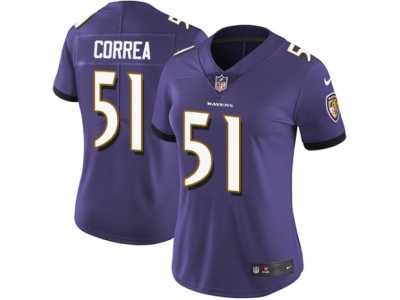 Women's Nike Baltimore Ravens #51 Kamalei Correa Vapor Untouchable Limited Purple Team Color NFL Jersey