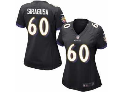 Women's Nike Baltimore Ravens #60 Nico Siragusa Limited Black Alternate NFL Jersey