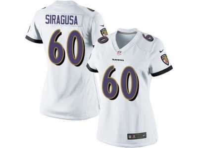 Women's Nike Baltimore Ravens #60 Nico Siragusa Limited White NFL Jersey