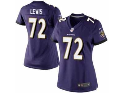 Women's Nike Baltimore Ravens #72 Alex Lewis Limited Purple Team Color NFL Jersey