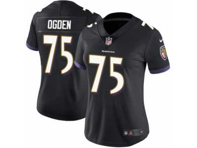 Women's Nike Baltimore Ravens #75 Jonathan Ogden Vapor Untouchable Limited Black Alternate NFL Jersey