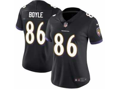 Women's Nike Baltimore Ravens #86 Nick Boyle Vapor Untouchable Limited Black Alternate NFL Jersey