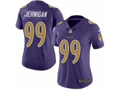 Women's Nike Baltimore Ravens #99 Timmy Jernigan Limited Purple Rush NFL Jersey