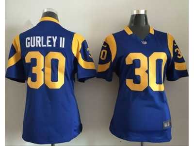 Women Nike St. Louis Rams #30 Todd Gurley II Royal Blue Alternate Stitched NFL Elite Jersey