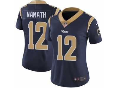 Women's Nike Los Angeles Rams #12 Joe Namath Vapor Untouchable Limited Navy Blue Team Color NFL Jersey