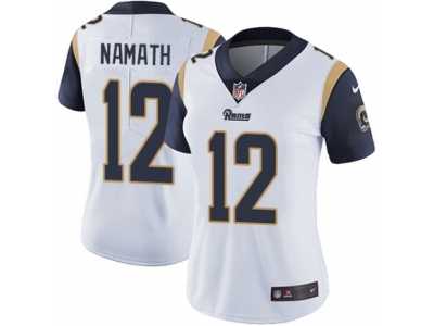 Women's Nike Los Angeles Rams #12 Joe Namath Vapor Untouchable Limited White NFL Jersey
