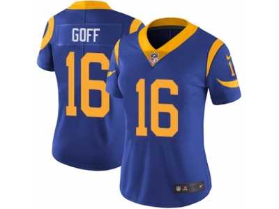 Women's Nike Los Angeles Rams #16 Jared Goff Vapor Untouchable Limited Royal Blue Alternate NFL Jersey