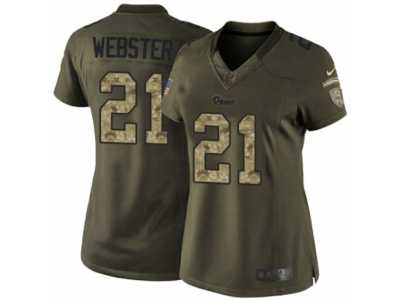 Women's Nike Los Angeles Rams #21 Kayvon Webster Limited Green Salute to Service NFL Jersey