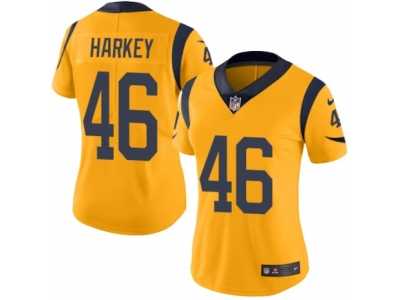 Women's Nike Los Angeles Rams #46 Cory Harkey Limited Gold Rush NFL Jersey