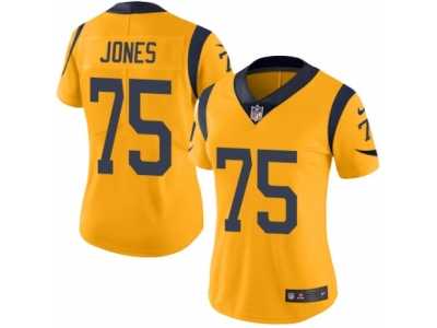 Women's Nike Los Angeles Rams #75 Deacon Jones Limited Gold Rush NFL Jersey