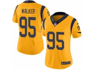Women's Nike Los Angeles Rams #95 Tyrunn Walker Limited Gold Rush NFL Jersey