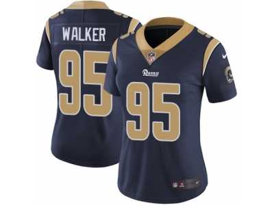 Women's Nike Los Angeles Rams #95 Tyrunn Walker Vapor Untouchable Limited Navy Blue Team Color NFL Jersey