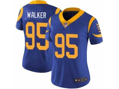 Women's Nike Los Angeles Rams #95 Tyrunn Walker Vapor Untouchable Limited Royal Blue Alternate NFL Jersey