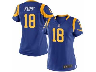 Women's Rams #18 Cooper Kupp Royal Blue Alternate Stitched NFL Elite Jersey