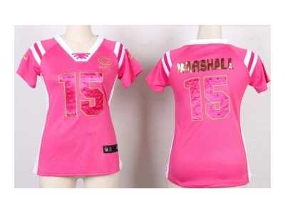 Nike women jerseys chicago bears #15 brandon marshall pink[fashion Rhinestone sequins]