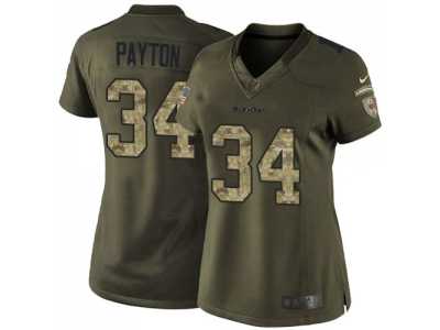 Women Nike Chicago Bears #34 Walter Payton Green Salute to Service Jerseys