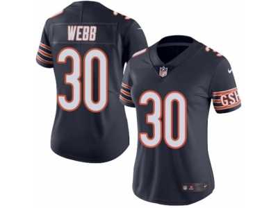 Women's Nike Chicago Bears #30 B.W. Webb Limited Navy Blue Rush NFL Jersey
