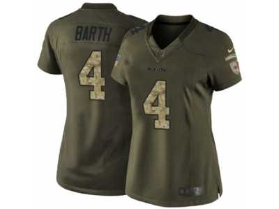 Women's Nike Chicago Bears #4 Connor Barth Limited Green Salute to Service NFL Jersey