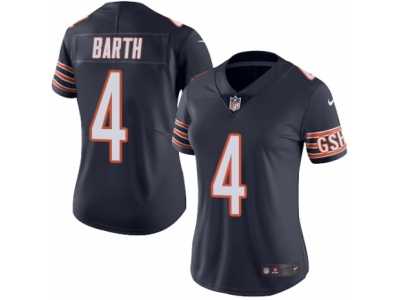Women's Nike Chicago Bears #4 Connor Barth Limited Navy Blue Rush NFL Jersey