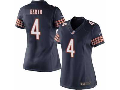 Women's Nike Chicago Bears #4 Connor Barth Limited Navy Blue Team Color NFL Jersey