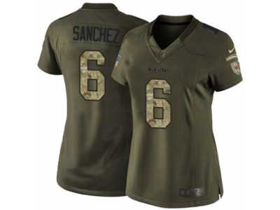 Women's Nike Chicago Bears #6 Mark Sanchez Limited Green Salute to Service NFL Jersey