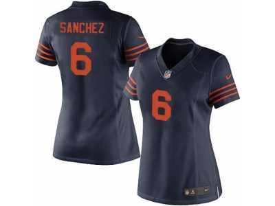 Women's Nike Chicago Bears #6 Mark Sanchez Limited Navy Blue 1940s Throwback Alternate NFL Jersey