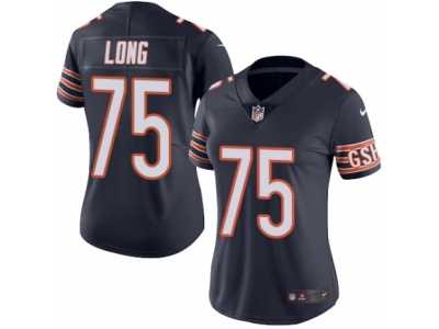 Women's Nike Chicago Bears #75 Kyle Long Limited Navy Blue Rush NFL Jersey