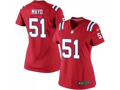 Women Nike New England Patriots #51 Jerod Mayo red jerseys