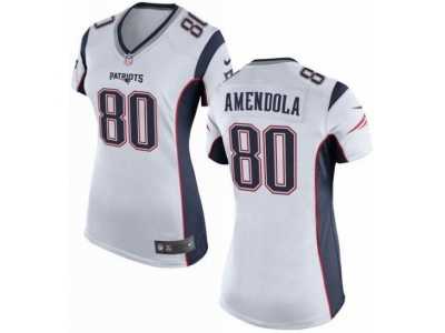 Women Nike New England Patriots #80 Danny Amendola white jerseys