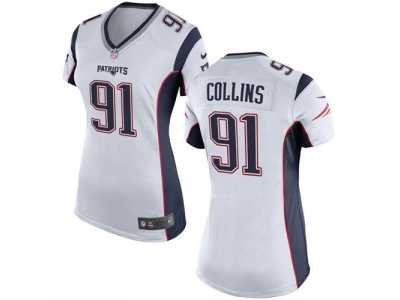 Women Nike New England Patriots #91 Jamie Collins white jerseys
