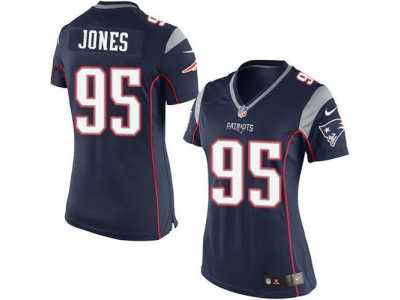 Women Nike New England Patriots #95 Chandler Jones Navy Blue jerseys