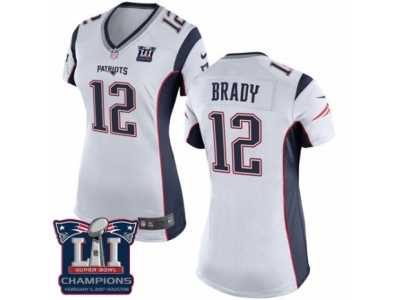 Women's Nike New England Patriots #12 Tom Brady White Super Bowl LI Champions NFL Jersey