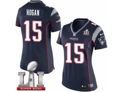 Women's Nike New England Patriots #15 Chris Hogan Limited Navy Blue Team Color Super Bowl LI 51 NFL Jersey