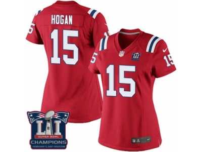 Women's Nike New England Patriots #15 Chris Hogan Red Alternate Super Bowl LI Champions NFL Jersey