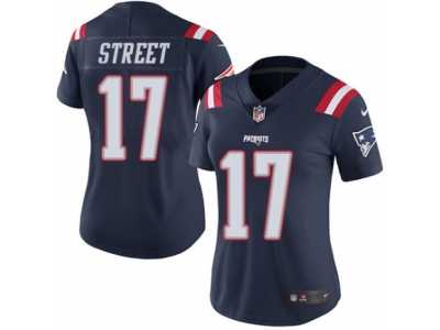 Women's Nike New England Patriots #17 Devin Street Limited Navy Blue Rush NFL Jersey
