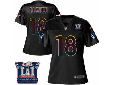 Women's Nike New England Patriots #18 Matthew Slater Game Black Fashion Super Bowl LI Champions NFL Jersey